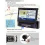 Android 10.0 Single Din Car Stereo 7 Inch Flip Out Capacitive Touch Screen Support Bluetooth WiFi GPS Navigation Mirror Link AM/FM Car Radio OBD USB SD AUX Cam-in with Backup Camera and Microphone