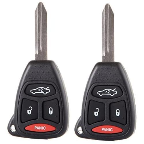 cciyu 2PCS Uncut 4 Buttons Keyless Entry Remote Fob Case Replacement for for D odge Charger Dakota Durango Magnum, for for J eep Commander Grand Cherokee, for C hrysler 300 (OHT692713AA KOBDT04A)