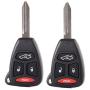 cciyu 2PCS Uncut 4 Buttons Keyless Entry Remote Fob Case Replacement for for D odge Charger Dakota Durango Magnum, for for J eep Commander Grand Cherokee, for C hrysler 300 (OHT692713AA KOBDT04A)