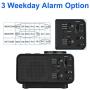 USCCE Digital Alarm Clock Radio - 0-100% Dimmer, Dual Alarm with Weekday/Weekend Mode, 6 Sounds Adjustable Volume, FM Radio w/Sleep Timer, Snooze, 2 USB Charging Ports, Thermometer, Battery Backup
