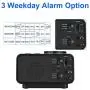 USCCE Digital Alarm Clock Radio - 0-100% Dimmer, Dual Alarm with Weekday/Weekend Mode, 6 Sounds Adjustable Volume, FM Radio w/Sleep Timer, Snooze, 2 USB Charging Ports, Thermometer, Battery Backup