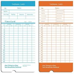 Flexzion 50 Pack Time Cards Monthly Format Thermal Print Paper Timesheet for Daily Employee in Out Attendance Payroll Recorder Puncher Compatible with at CT ET Series Clocks
