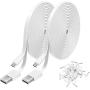 2 Pack 20FT Power Extension Cable Compatible with WyzeCam, Wyze Cam Pan, NestCam Indoor,Blink, Yi Camera,Amazon Cloud Camera,USB to Micro USB Durable Charging and Data Sync Cord(White)