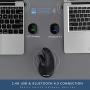 Bluetooth Ergonomic Mouse, Jelly Comb Advanced Vertical Wireless Bluetooth Mouse 2.4GHz Optical Vertical Mice, Easy Switch Between 2 Devices with Bluetooth and USB Connection MV045-Black