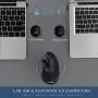 Bluetooth Ergonomic Mouse, Jelly Comb Advanced Vertical Wireless Bluetooth Mouse 2.4GHz Optical Vertical Mice, Easy Switch Between 2 Devices with Bluetooth and USB Connection MV045-Black