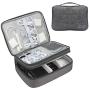 KALIM Cable Organizer Bag, Waterproof Electronic Accessories Soft Case, Traveling Wire Bag for iPad Mini Cables Phone Chargers Adapter Flash Hard Drive and More(Large/Gray)