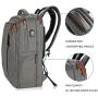 KROSER Laptop Backpack Large Computer Backpack Fits up to 15.6 Inch Laptop with USB Charging Port Water-Repellent School Travel Backpack Casual Daypack for Business/College/Women/Men-Grey