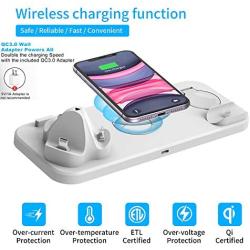 Sowsusui Wireless Charger, 6 in 1 Wireless Fast Charging Station for Apple Watch/AirPods Pro/iPhone 12 Series/SE 2020/iPhone X/XS/XS Max/XR/8/8 Plus/iPhone 11/11 Pro/11 Pro Max Samsung S20/S10
