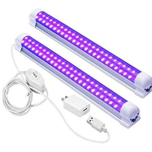 UV LED Black Light, LECIEL 10W Portable Blacklight for UV Poster, UV Art, Bedroom, Light for Halloween and Blacklight Parties (2 Pack)
