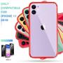 Mkeke Compatible with iPhone 11 Case, Clear Cover for 6.1 Inch Red