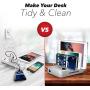 Poweroni USB Charging Station Dock - 4-Port - Fast Charge Docking Station for Multiple Devices - Multi Device Charger Organizer - Compatible with iPad iPhone and Android Cell Phone and Tablet