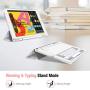 Fintie Case with Pencil Holder for iPad 8th Gen (2020) / 7th Generation (2019) 10.2 Inch - Slim Shell Hard Case with Translucent Frosted Stand Back Cover, Supports Auto Wake/Sleep, Marble White