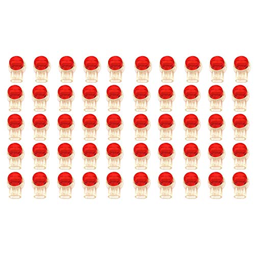 Uvital 200-Pack 3 Port Crimp Connection Terminals Red Clear K3 Connector Waterproof Wiring Ethernet Cable Telephone Cord Splice Terminals Uvital 200-Pack 3 Port Crimp Connection Terminals Red Clear K3 Connector Waterproof Wiring Ethernet Cable Telephone Cord Splice Terminals