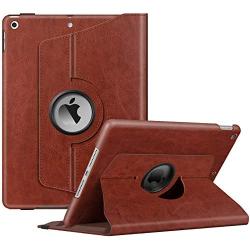 Fintie Rotating Case for New iPad 8th Gen (2020) / 7th Generation (2019) 10.2 Inch - [Built-in Pencil Holder] 360 Degree Rotating Smart Protective Stand Cover with Auto Sleep/Wake, Brown