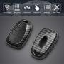TANGSEN Key Fob Case for CHEVROLET Chevy BOLT CAMARO CRUZE EQUINOX MALIBU SONIC TRAVERSE TRAX VOLT 4 Button Keyless Entry Remote Black Carbon Fiber Pattern ABS Black Silicone Cover