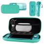 CoBak Carrying Case for Nintendo Switch Lite - with 1 Screen Protector and 1 Grip Case, Ultra Slim Premium EVA Travel Pouch Protective Cover, 8 Game Cartridges, Green