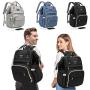 HLMBB Diaper Bag Backpack, Large Capacity for Baby Multifunction Waterproof USB Port (1.Black)