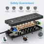 Power Strip, QOLIXM Surge Protector with 10 AC Outlets & 4 USB Ports (5V/4.2A)， 1875W/15A, 6 Feet Long Extension Cord for Multiple Devices Smartphone Tablet Laptop Computer