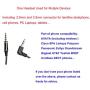2.5mm Telephone Headset with Noise Canceling Mic for Panasonic, Including 3.5mm Connector for Cell Phone PC Laptop, CallCenter Office Headset for Cisco Vtech Undiden Cordless DECT for Polycom