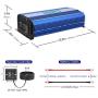 VOLTWORKS 24V Pure Sine Wave Power Inverter 2000W DC 24V to AC 110V 120V and High Power Hardwire Terminal with LCD Display 15ft Remote Controller and 2ft Battery Cables 2.4A USB for RV Car Truck Boat