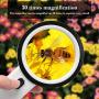 Magnifying Glass with Light,30X High Power Jumbo Lighted Magnifier Lens for Seniors Reading Small Print,Stamps, Map,Inspection, Macular Degeneration