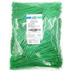 HS Green Zip Ties 8 Inch (Bulk-1000 Pack) Nylon Cable Ties 40 Lbs Self-Locking Wire Ties for Electronics Organizer