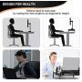 Monitor Stand Riser, Metal Desk Laptop Stand with Organizer Drawer, Desktop Organizer for Computer, Laptop, Printer and Phones by ELIVED, Black