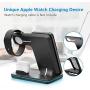 WAITIEE Wireless Charger, 3 in 1 Qi-Certified 15W Fast Charging Station for Apple iWatch Series SE/6/5/4/3/2/1,AirPods, Compatible for iPhone 12/11 Series/XS MAX/XR/XS/X/8/8 Plus/Samsung (Black)