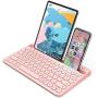 Bluetooth Keyboard, Jelly Comb Multi-Device Universal Bluetooth Rechargeable Keyboard with Integrated Stand for iPad Tablet Smartphone PC MacBook Android iOS Windows Devices-B046 (Pink)