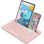 Bluetooth Keyboard, Jelly Comb Multi-Device Universal Bluetooth Rechargeable Keyboard with Integrated Stand for iPad Tablet Smartphone PC MacBook Android iOS Windows Devices-B046 (Pink)