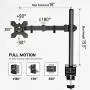 MOUNTUP Single Monitor Desk Mount, Height Adjustable Computer Monitor Stand Mount, Full Motion Monitor Arm Desk Mount Fits 13 to 27 Inch Screens, with C-Clamp and Grommet Base, VESA 75x75/100x100
