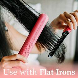 Herstyler Straightening Comb For Hair - Flat Iron Comb For Great Tresses Hair Straightener Comb With A Firm Grip - Straightener Comb For Knotty Hair - Styling Comb For Unkempt Hair - Get wooed (Pink)
