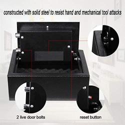AEGIS Top Opening Security Safe Box Electronic Digital Drawer Safe with Keypad Code Lock Box Quick-Access Safes Key for Home Hotel Office Drawer Closet