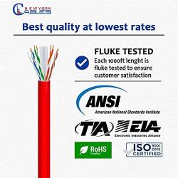Newyork Cables, Cat6 Riser (CMR) 1000ft - 23AWG 4 Pair, Solid 550MHz, Noise Reducing Cross Separator, 10 Gigabit Speed, Unshielded Twisted Pair (UTP), Bulk Ethernet Cable