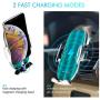Wireless Car Charger, 10W Auto-Clamping Qi Fast Charging Car Mount Charger Air Vent Phone Holder for iPhone 12/12 Pro/SE/11/11 Pro/11 Pro Max/XS Max, Galaxy S20/S20 Plus/Note10, All Smartphone
