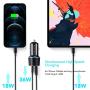 USB C Car Charger, Total 36W Dual Type C PD Car Charger with 18W PD & QC 3.0 Fast Car Charger Adapter Compatible with iPhone 12/12 Pro Max/11Pro/11/Samsung/iPad and More