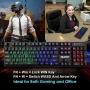 NPET K10 Gaming Keyboard USB Wired Floating Keyboard, Quiet Ergonomic Water-Resistant Mechanical Feeling Keyboard, Ultra-Slim Rainbow LED Backlit Keyboard for Desktop, Computer, PC