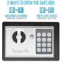 Digital Electronic Mechanical Lock Safe - Fireproof Dual Locking Security Storage Deposit Drop Box with Wall and Floor Mount Bolt, 2 Key, 4 AA Battery - File Gun Cash Jewelry - SereneLife SLSFE11