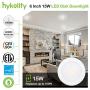 12 Pack 5/6 Inch Dimmable LED Disk Light Flush Mount Recessed Retrofit Ceiling Lights, 15W=120W, CRI90, 1050lm, 4000K Neutral White, Installed in Junction Box or Recessed Can, ETL Listed