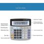 Calculator, Electronic Desktop Calculator,12-Digit Solar Power Supply Calculator,Solar Battery Dual Power with Large LCD Display Office Calculators Lianshi