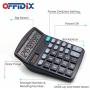 OFFDIX Large Office Calculators Office Desktop Black Calculator for 2018 Gift, Solar and Battery Dual Power Electronic Calculator Portable 12 Digit Large Office Calculator LCD Display Desk Calculator