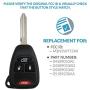 Keyless2Go Replacement for Keyless Entry Remote Car Key Vehicles That Use 4 Button M3N5WY72XX - 2 Pack