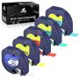 IKONG Replacement for Dymo LetraTag Refills Plastic Tape 91331 91332 91333 91334 91335 Labeling Tape Used with DYMO LetraTag Plus LT-100H LT-100T QX50 Label Maker (1/2 Inch x 13 Feet, 12mm x 4m, 5p)