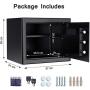 ETE ETMATE Safe Security Box, Digital Keypad and Key Lock for Cash Money Jewelry, Fireproof Waterproof Safe Cabinet with Induction Light（1.0cub）