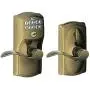 Schlage FE595 CAM 609 Acc Camelot Keypad Entry with Flex-Lock and Accent Levers, Antique Brass