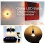 MD Lighting E26 8W Half Chrome Light Bulb G25(G80) Dimmable, Warm White 2700K 80W Equivalent 700LM Led Globe Filament Vintage Bulbs with Golden Mirror for Indoor Dinning Room Living Room, 2 Pack