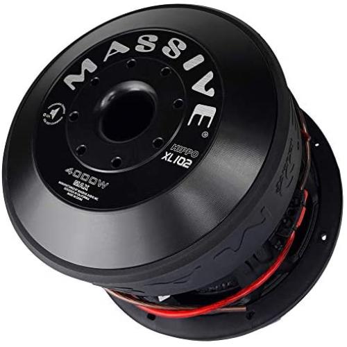Car Subwoofer by Massive Audio HippoXL102 - SPL Extreme Bass Woofer - 10 Inch Car Audio 4,000 Watt HippoXL Series Competition Subwoofer, Dual 2 Ohm, 3 Inch Voice Coil. Sold Individually