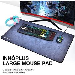 Gaming Mouse Pad, Large Mouse Pad XL Gray, Mouse Pads for Computers 31.5×15.75In, Large Extended Gaming Keyboard Mouse Pads, Big Desk Mouse Mat Designed for Gaming Surface/Office, Durable Edges