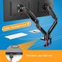 HUANUO Dual Monitor Stand - Double Gas Spring Arm Monitor Desk Mount for Two 35 inch LCD LED Screens, Height Long Adjustable VESA Mount with Clamp, Grommet Mounting Base, Hold up to 26.4lbs