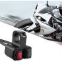 Qiilu 12V 16A CNC Aluminum On-Off Rocker Switches Handlebar Headlight Spotlight Dual Switch for Motorcycle Motorbike